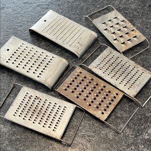 Vintage Metal Graters Set